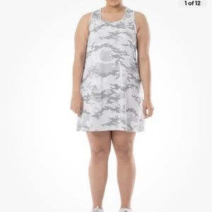 Athletic Works Women’s Plus Gray Camo Racerback Tank Dress 2X NEW